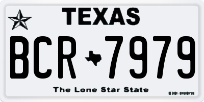 TX license plate BCR7979
