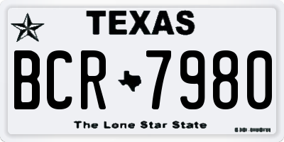 TX license plate BCR7980