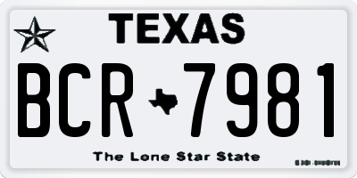 TX license plate BCR7981