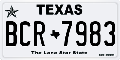 TX license plate BCR7983