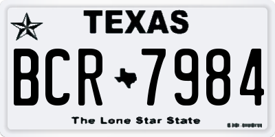 TX license plate BCR7984