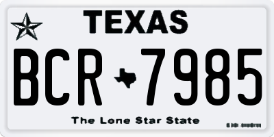 TX license plate BCR7985