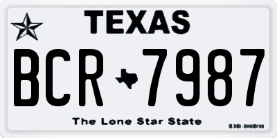 TX license plate BCR7987