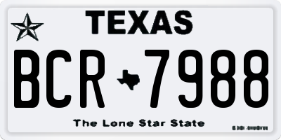 TX license plate BCR7988