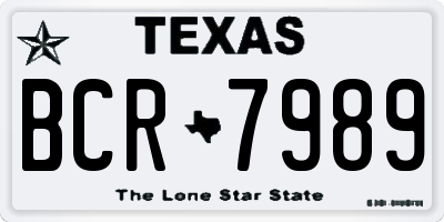 TX license plate BCR7989