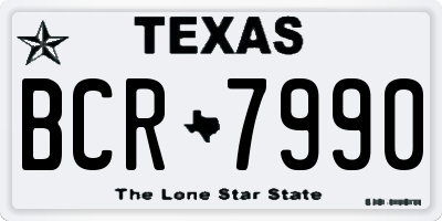 TX license plate BCR7990