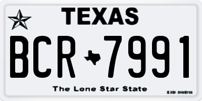 TX license plate BCR7991