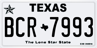 TX license plate BCR7993