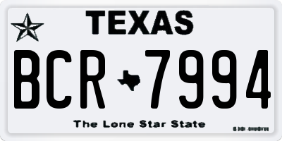 TX license plate BCR7994