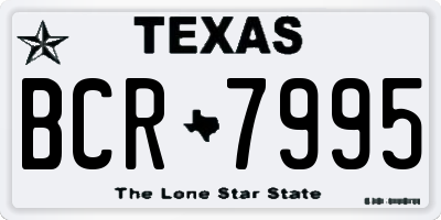 TX license plate BCR7995