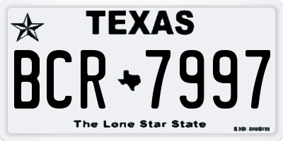 TX license plate BCR7997
