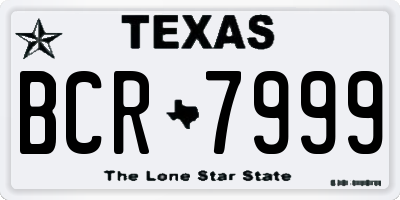 TX license plate BCR7999