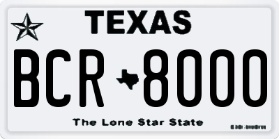 TX license plate BCR8000