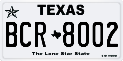 TX license plate BCR8002