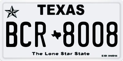 TX license plate BCR8008