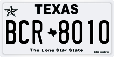 TX license plate BCR8010