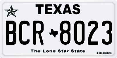 TX license plate BCR8023