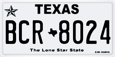 TX license plate BCR8024