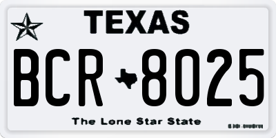 TX license plate BCR8025