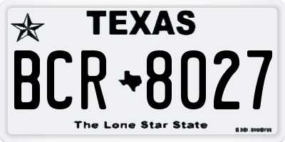 TX license plate BCR8027