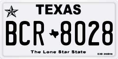 TX license plate BCR8028