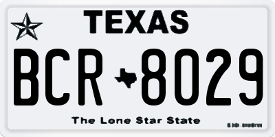 TX license plate BCR8029