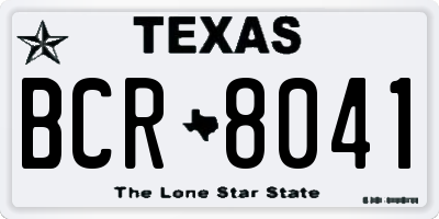 TX license plate BCR8041