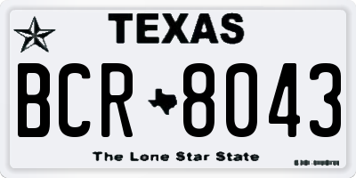 TX license plate BCR8043