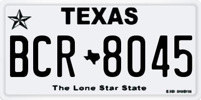 TX license plate BCR8045