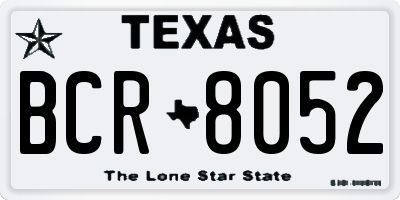 TX license plate BCR8052