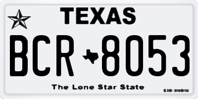 TX license plate BCR8053