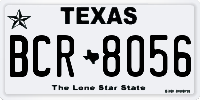 TX license plate BCR8056