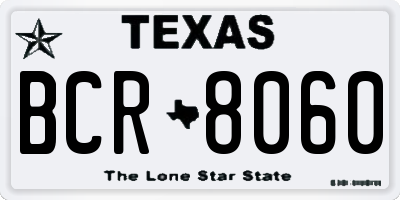 TX license plate BCR8060