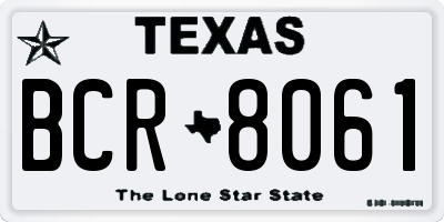 TX license plate BCR8061