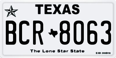 TX license plate BCR8063
