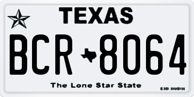 TX license plate BCR8064
