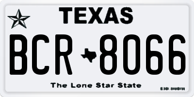 TX license plate BCR8066