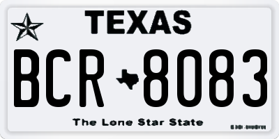 TX license plate BCR8083