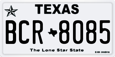 TX license plate BCR8085