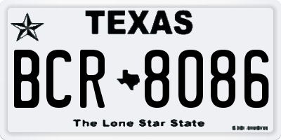 TX license plate BCR8086