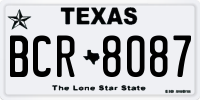 TX license plate BCR8087