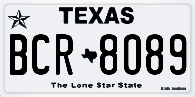 TX license plate BCR8089
