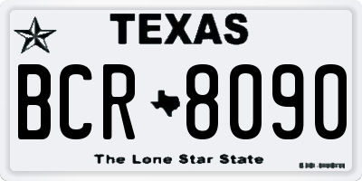 TX license plate BCR8090