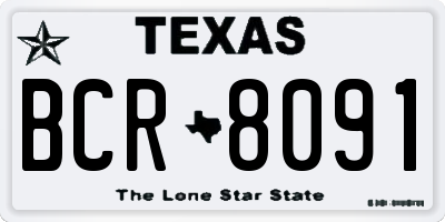 TX license plate BCR8091
