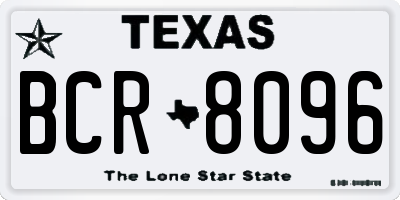 TX license plate BCR8096