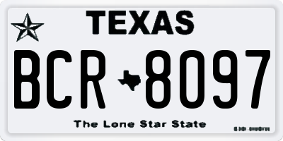 TX license plate BCR8097