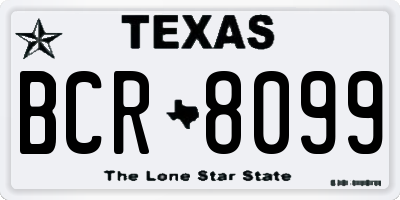 TX license plate BCR8099