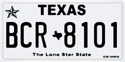 TX license plate BCR8101