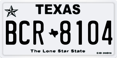 TX license plate BCR8104
