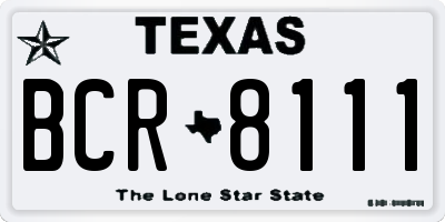 TX license plate BCR8111
